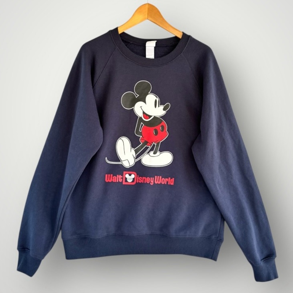 Disney Navy and Red Mickey Mouse Crewneck Sweatshirt